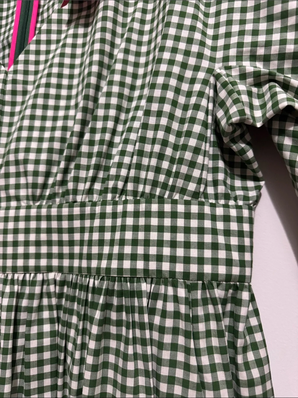 NWT V-neck Green Gingham Dress 💚